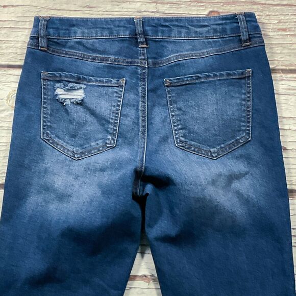 D Jeans Womens Jeans size 6 Dark Wash Crop Ankle x27" Frayed Hem Cotton Stretch - Picture 9 of 10